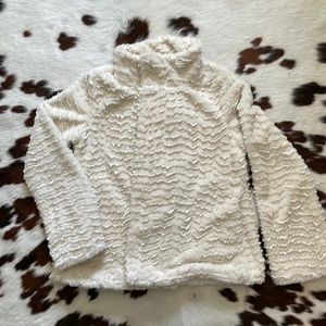Fluffy, Plush zipper cardigan, lined. No stains.